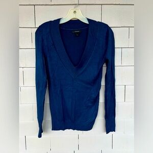Express v-neck sweater blue size s